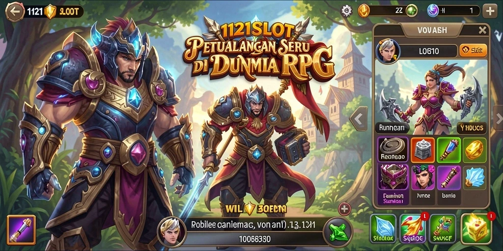 Screenshot utama menampilkan aksi seru dalam permainan RPG 1121SLOT.