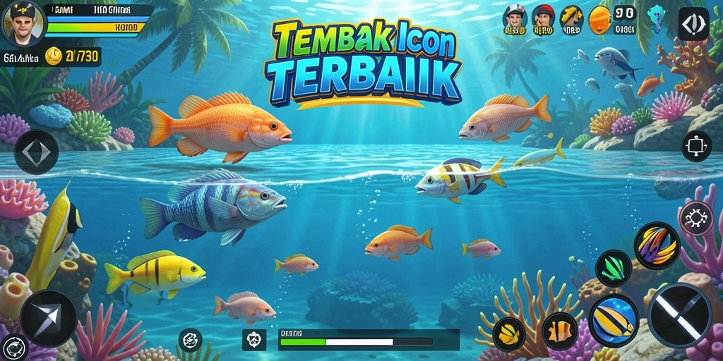 Tampilan gameplay Tembak Ikan yang seru dan penuh warna.