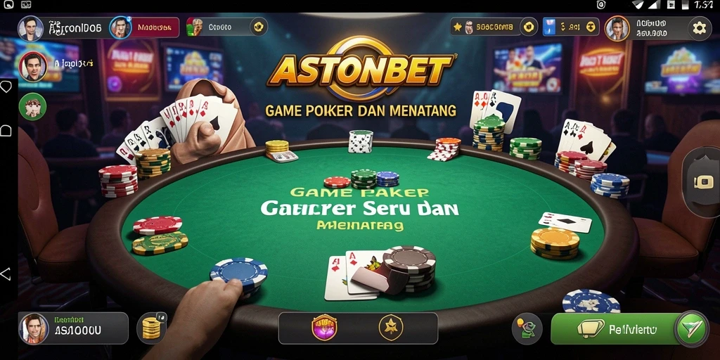 Tangkapan layar gameplay ASTONBET dengan aksi poker yang mendebarkan.
