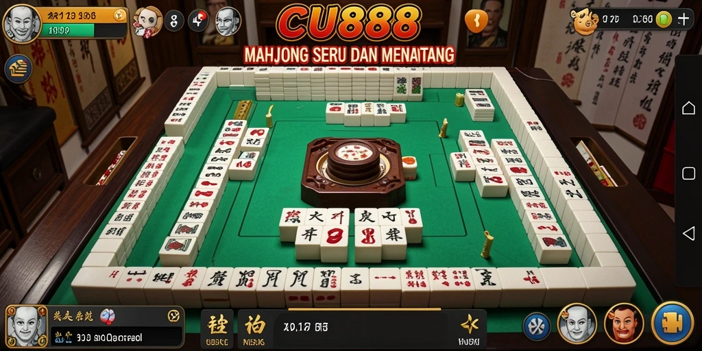Tampilan gameplay menarik dalam CU888, menampilkan keseruan bermain Mahjong.