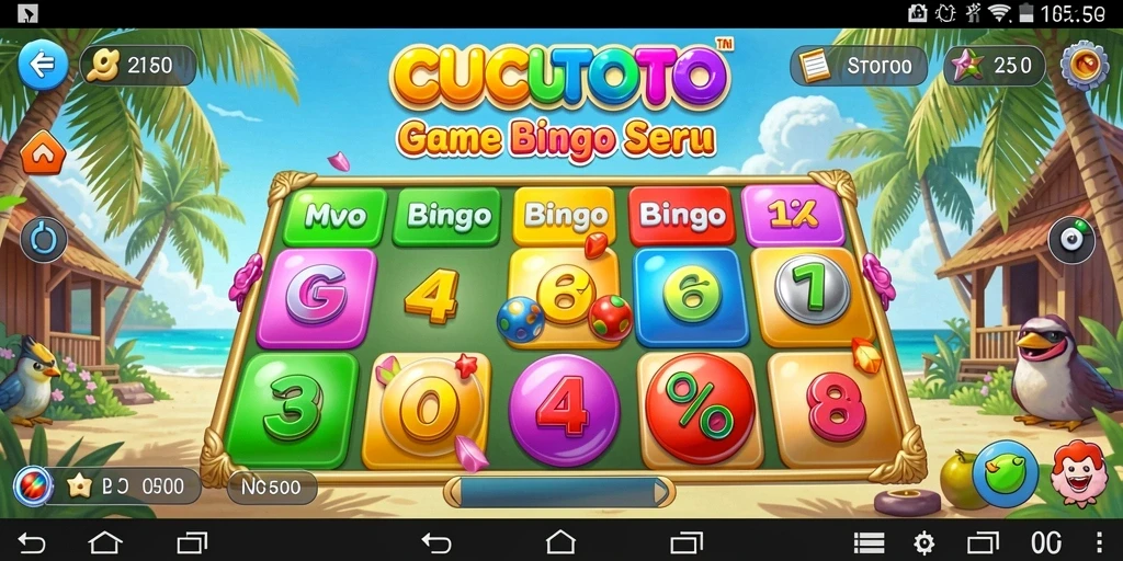 Screenshot gameplay CUCUTOTO yang menampilkan suasana Bingo yang seru.