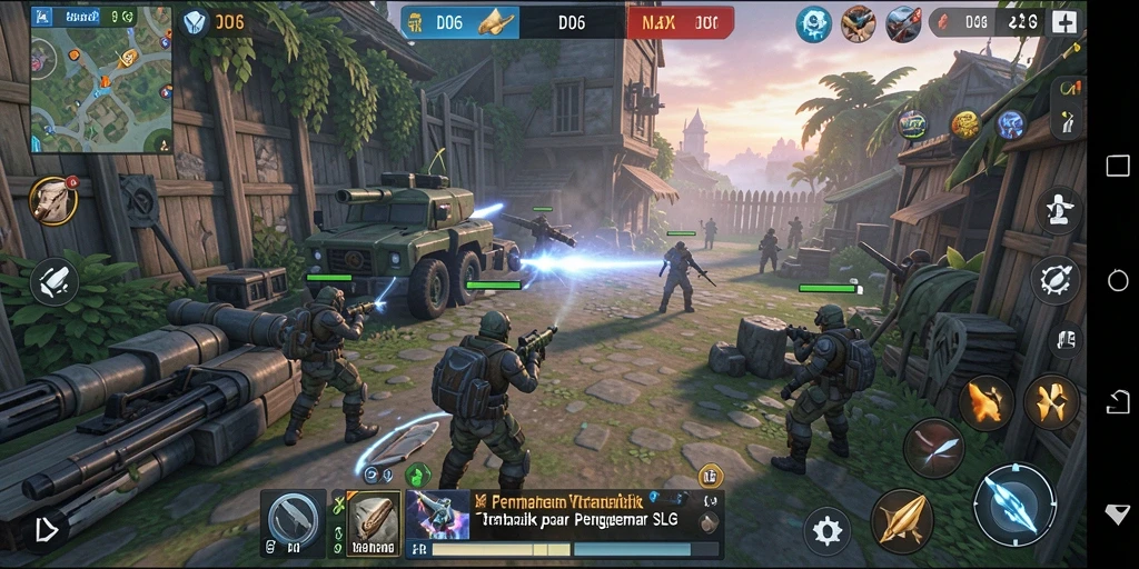 Screenshot D06 menampilkan pertempuran strategis yang seru dan mendebarkan.
