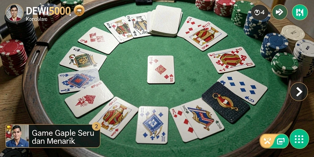 Tampilan gameplay seru DEWI5000 dengan berbagai mode Gaple.