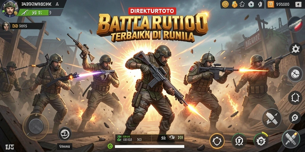 Tangkapan layar gameplay DIREKTURTOTO menampilkan aksi menegangkan dalam pertarungan Battle Royale.