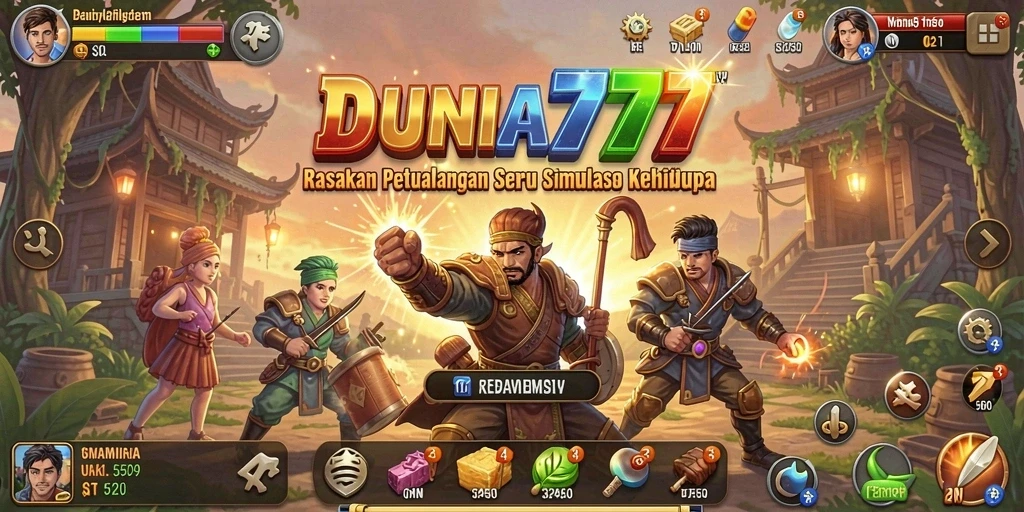Tampilan gameplay DUNIA777 yang mengesankan dan penuh warna.