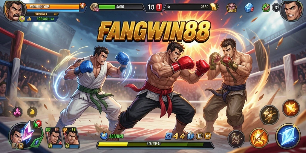 Tampilan seru dari gameplay Fighting FANGWIN88 yang mendebarkan.