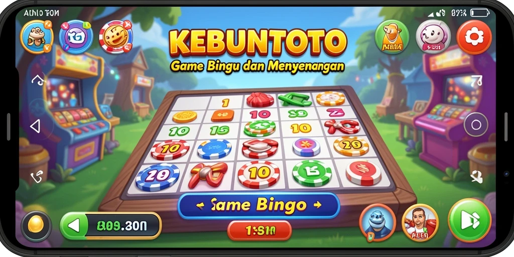 Tampilan gameplay KEBUNTOTO yang penuh warna dan menarik.
