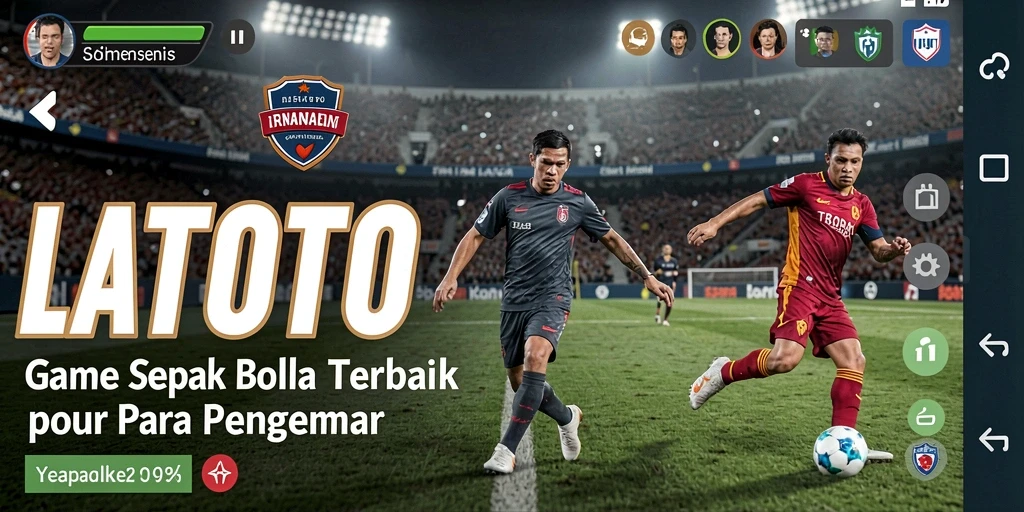 Tampilan gameplay LATOTO yang mendebarkan dalam pertandingan sepak bola.