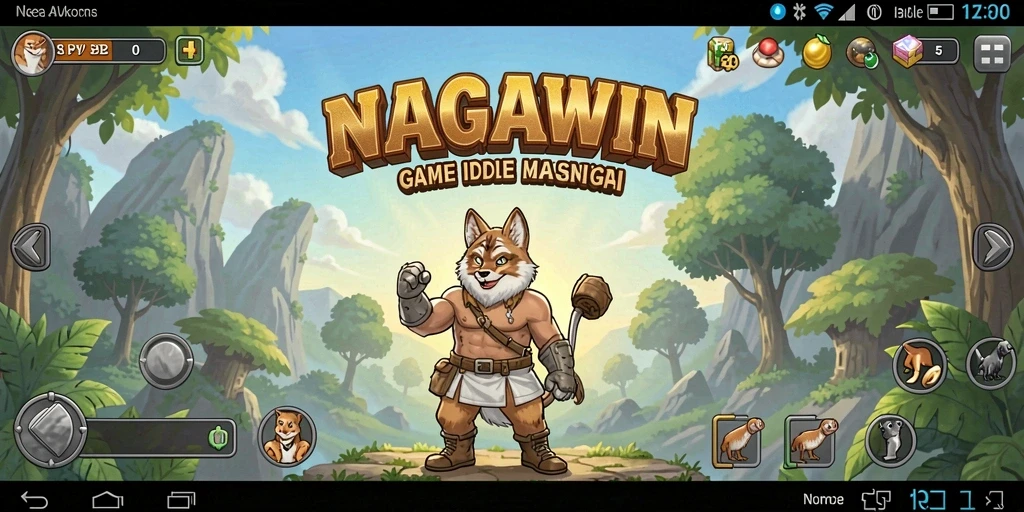 Tangkapan layar dari gameplay NAGAWIN yang menampilkan karakter dan sumber daya.