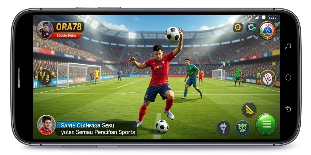 Screenshot gameplay ORA78 menampilkan aksi olahraga yang mendebarkan.