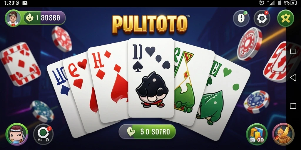 Screenshot PULITOTO menampilkan aksi seru permainan domino.