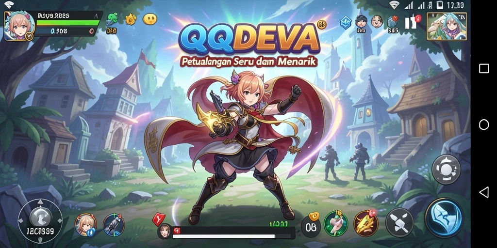 Screenshot gameplay QQDEWA yang menampilkan karakter Anime sedang beraksi.