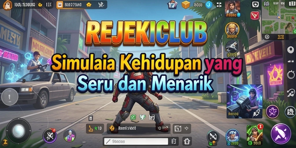 Tampilan gameplay menarik dalam REJEKICLUB yang menunjukkan interaksi karakter.