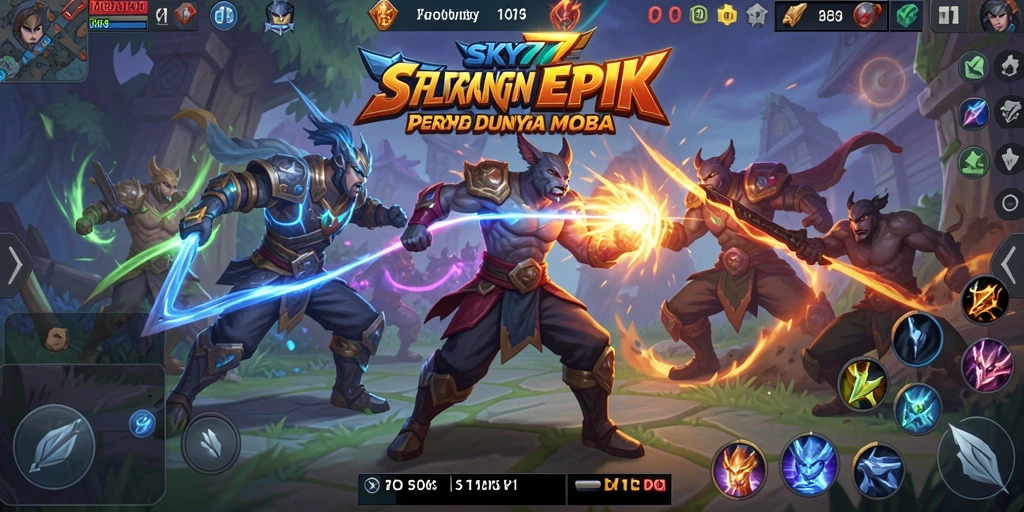 Tampilan gameplay seru dan dinamis dalam SKY77.
