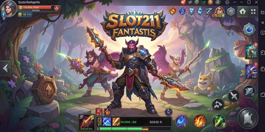 Tampilan gameplay SLOT21 yang mendebarkan dengan aksi tempur yang seru.