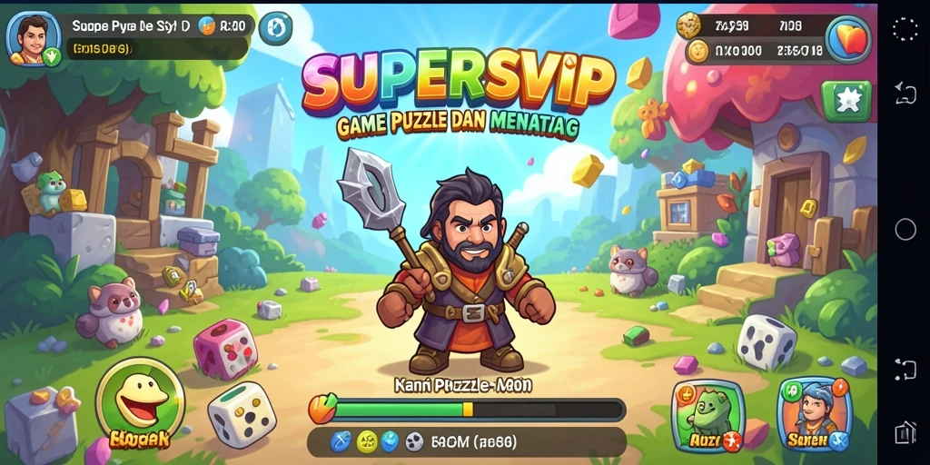 Screenshot menunjukkan gameplay SUPERSVIP yang mengasyikkan dan menantang.