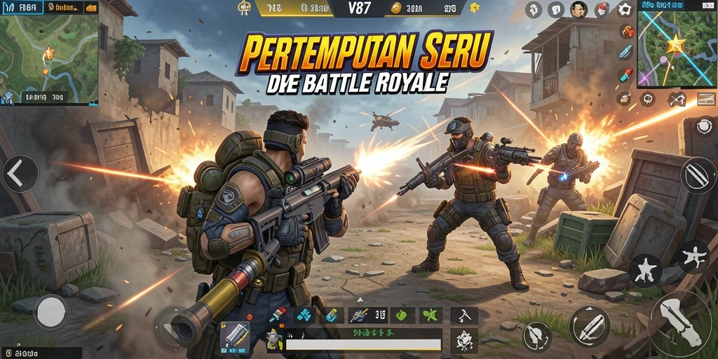 Gameplay seru di medan perang V87 dengan banyak aksi.