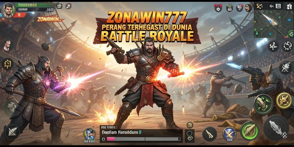 Tampilan menarik dari gameplay ZONAWIN777 dengan aksi Battle Royale yang mendebarkan.